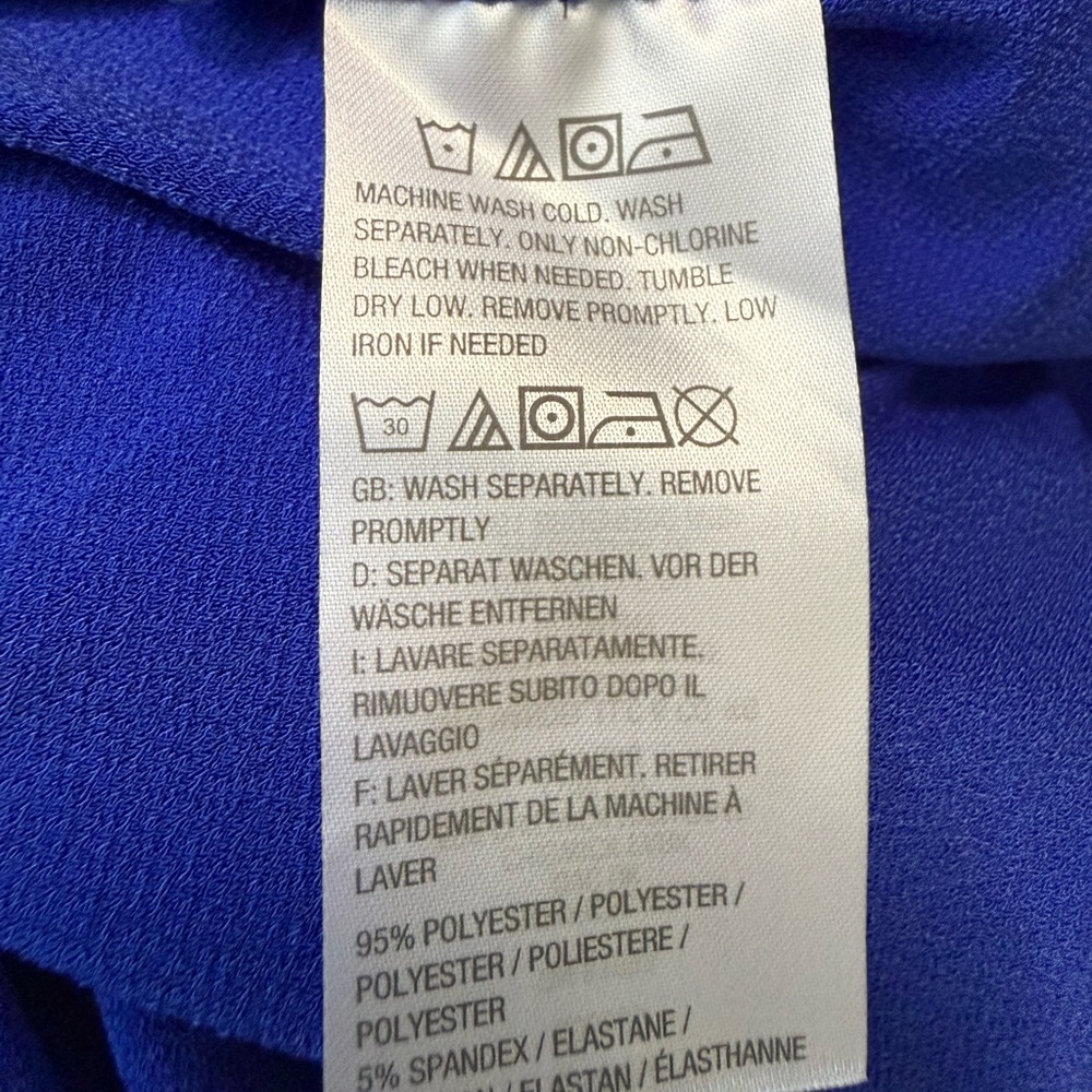Susan Graver Royal Blue Blouse With Bell Sleeves - Picture 6 of 6